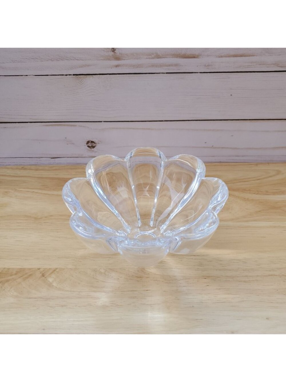 Mikasa Zinnia Pattern Lead Crystal Candy Dish Scalloped Flower Made In Austria